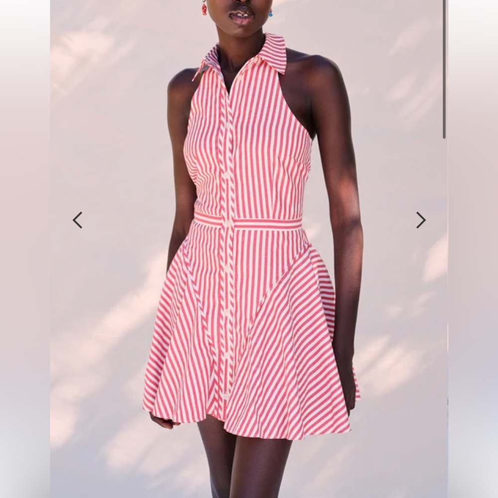 Saylor Willamae Red White Stripe Mini Dress Small